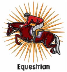 Equestrian - 5x7 equestrian detailed embroidery design for decorative pillow covers