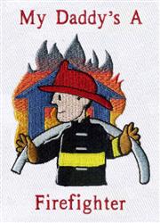 Fireman Dad - 5x7 dad detailed machine digital unique embroidery design for Jackets