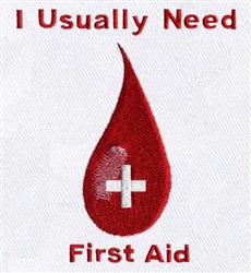 beginner-friendly cross machine embroidery pattern - First Aid Flame for kitchen aprons
