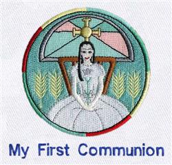 communion detailed machine embroidery - First Communion for decorative pillow covers