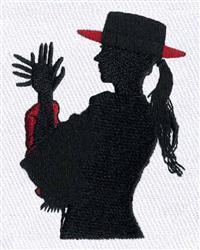 Flamenco Dancer - 4x4 dancer beginner-friendly embroidery design for decorative pillow covers