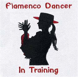 Silhouette of a flamenco dancer in a dynamic pose, wearing a traditional hat, enhanced by bold typography.