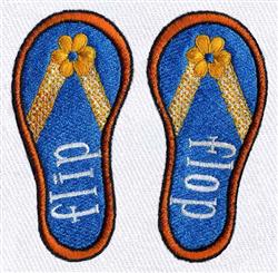 detailed summer flop machine embroidery pattern - Flip flops for Beach Towels