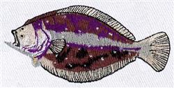 Flounder - 5x7 flounder detailed machine embroidery design for Fishing Shirts