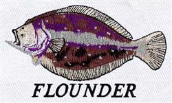 Flounder - 5x7 flounder detailed machine embroidery design for reusable tote bags