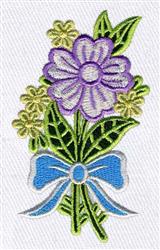 detailed flower machine embroidery pattern - flower perfect for kitchen tea towels