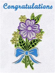 detailed flower machine embroidery pattern - flower perfect for Greeting Cards