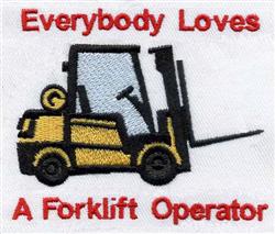 beginner-friendly operator machine embroidery pattern - Forklift Operator for reusable tote bags