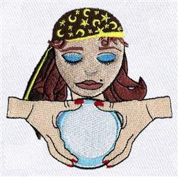 Fortune Teller - 4x4 witch detailed embroidery design for decorative pillow covers