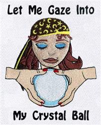 detailed witch machine embroidery pattern - Fortune Teller for decorative wall hangings