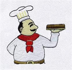 French Chef - 4x4 chef detailed machine embroidery design perfect for kitchen aprons
