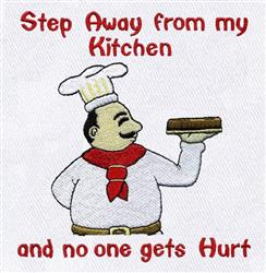 detailed chef machine embroidery pattern - French Chef for patchwork quilt blocks
