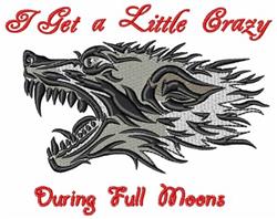 puppy dog detailed machine embroidery - Full Moon Wolf perfect for kitchen aprons