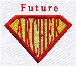 Future Archer - 4x4 archer detailed machine embroidery design for reusable tote bags