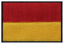 Germany flag with three horizontal stripes: vibrant red, yellow at bottom, and bold black outline; perfect for patriotic disp