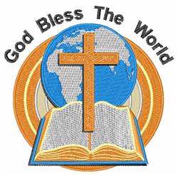 detailed cross machine embroidery pattern - God Bless perfect for reusable tote bags