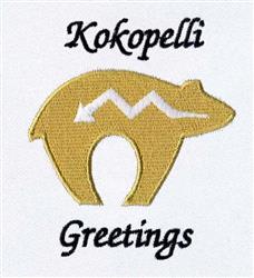 Whimsical gold bear with a white zigzag pattern and 'Greetings' text, charming and colorful design.
