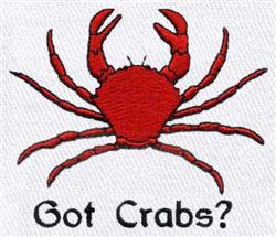 beginner-friendly crabs? machine embroidery pattern - Got Crabs? for kitchen aprons