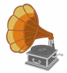 Gramophone - 5x7 gramophone detailed embroidery design for patchwork quilt blocks