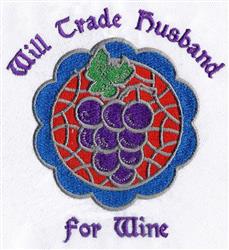 detailed leaf machine embroidery pattern - Grapes perfect for reusable tote bags