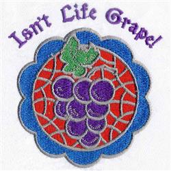 leaf detailed machine digital embroidery - Grapes perfect for decorative pillow covers
