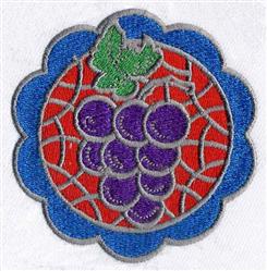detailed leaf machine embroidery pattern - Grapes perfect for reusable tote bags