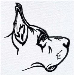 puppy dog quick stitch machine embroidery - Great Dane for patchwork quilt blocks