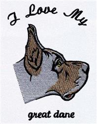 Great Dane - 4x4 puppy dog detailed machine embroidery design for Dog Owner Shirts