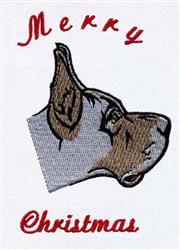 beginner-friendly christmas puppy dog machine embroidery pattern - Great Dane for Holiday Tablecloths