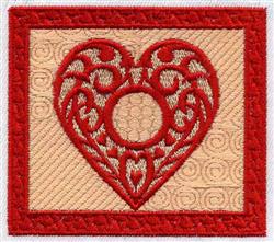 detailed valentine heart machine embroidery pattern - Heart for cute baby onesies
