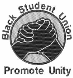 Interlocked hands symbolize unity and strength in a bold graphic style with circular text, perfect for community events.