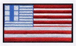 flag detailed machine embroidery - Lethbridge Alberta Flag for kitchen tea towels