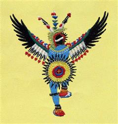 dancer detailed machine embroidery - Native American Dancer for decorative pillow covers