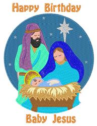 detailed christmas star machine embroidery pattern - Nativity Scene for Holiday Decor