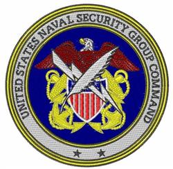 detailed bird machine embroidery pattern - Naval Security Group perfect for Caps