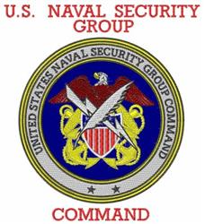 Naval Security Group - 5x7 bird detailed machine embroidery design for Hat Front
