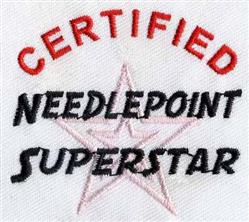 Needlepoint Superstar - 4x4 star beginner-friendly embroidery design for kitchen tea towels