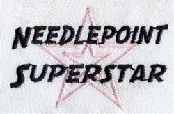 Needlepoint Superstar - 4x4 star quick stitch embroidery design for kitchen tea towels