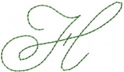 quick stitch font machine embroidery pattern - Old Script Font H for Greeting Cards