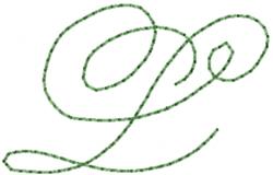 Old Script Font L - 4x4 font quick stitch embroidery design for cute baby onesies