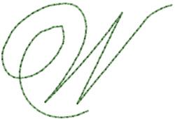 Old Script Font W - 4x4 font quick stitch embroidery design for reusable tote bags