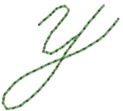 quick stitch font machine embroidery pattern - Old Script Font y for reusable tote bags