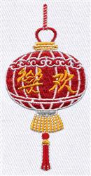 Oriental Lantern - 4x4 lantern detailed embroidery design for decorative pillow covers