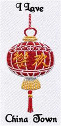 Oriental Lantern - 5x7 lantern detailed embroidery design for reusable tote bags