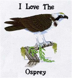 bird detailed machine digital embroidery - Osprey perfect for reusable tote bags