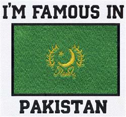 Flag of Pakistan featuring a green background with yellow crescent and star, bold text reading 'I'M FAMOUS IN PAKISTAN'.