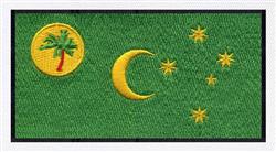 Vibrant flag design features a yellow palm tree on a green background, with a crescent moon and stars in yellow.