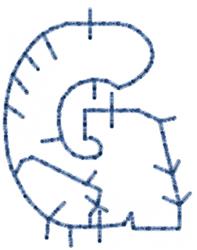 letter quick stitch machine embroidery - Patchwork Letter g for decorative pillow covers