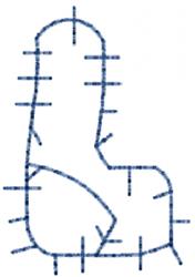 quick stitch letter machine embroidery pattern - Patchwork Letter L for reusable tote bags