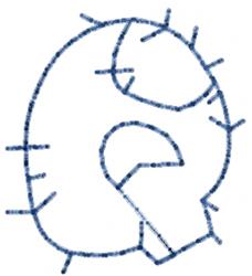Patchwork Letter q - 4x4 letter quick stitch embroidery design for patchwork quilt blocks
